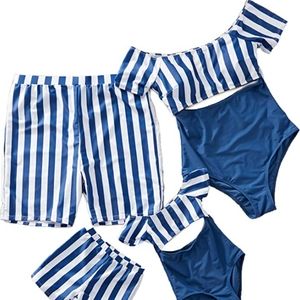 BLUE FAMILY MATCHING SWIMSUIT set- mommy daddy and toddler girl
